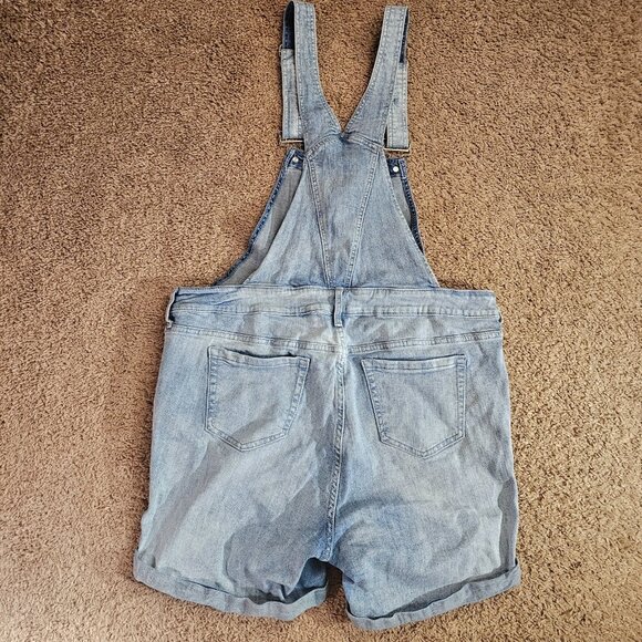 Torrid Denim Overalls Womens 16 Blue Distressed Stretch Jeans Adjustable EUC - Picture 2 of 9
